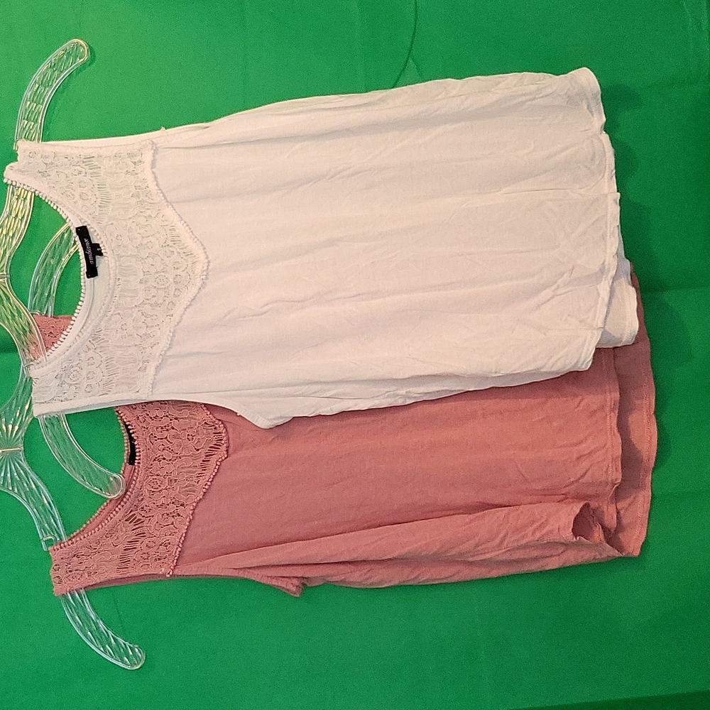 1 pink and 1 white top